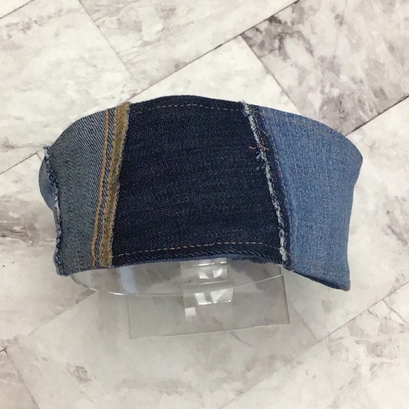 Denim reversible headband, patchwork jeans headband - Picture 4 of 9